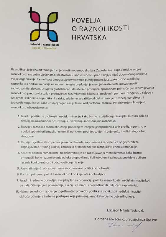 Povelja o raznolikosti Hrvatska / Diversity Charter Croatia Signed